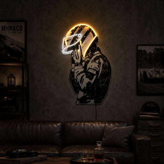 Man Cave Neon Signs - Racing Helmet LED Wall Decor