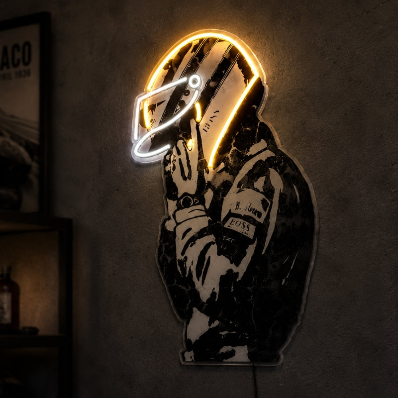 Man Cave Neon Signs - Racing Helmet LED Wall Decor