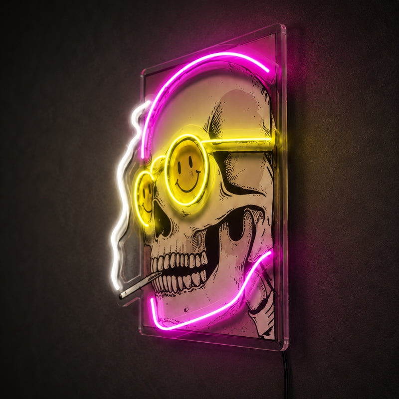 Man Cave Neon Signs - Skull Smiley LED Wall Decor