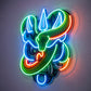Man Cave Neon Signs - Snake Skull Sports Logo Art