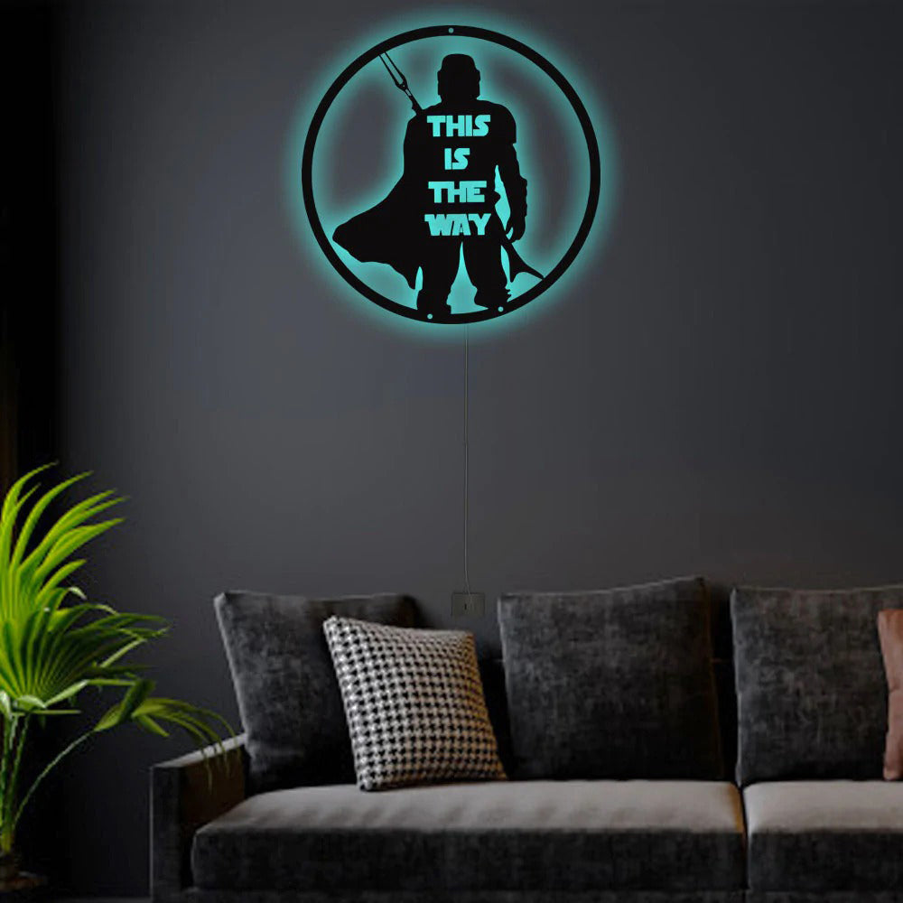 Mandalorian This Is The Way - Led Light Metal - Owls Matrix LTD