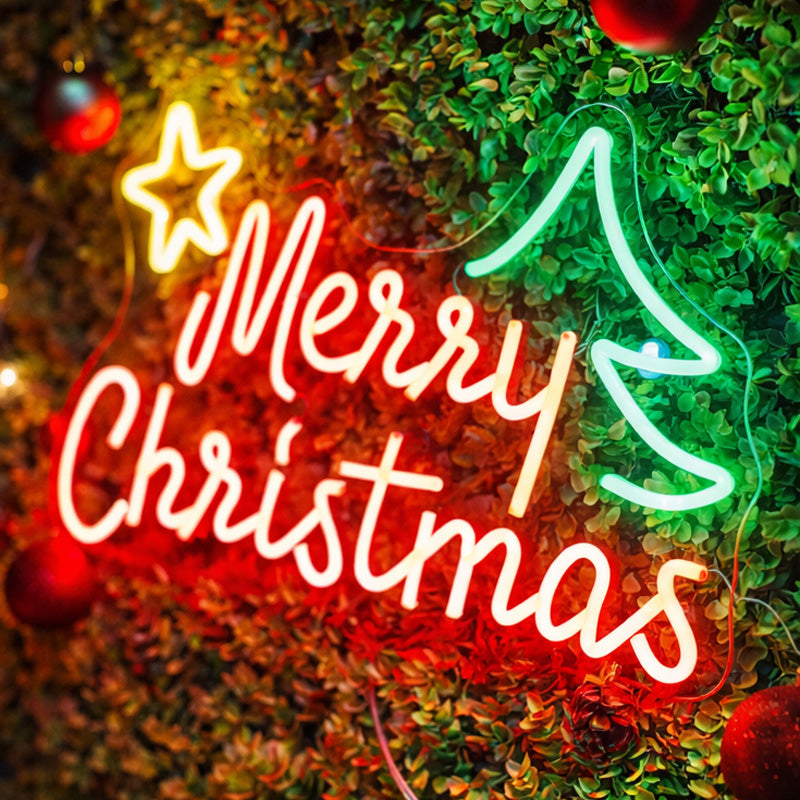 Merry Christmas Neon Sign – Festive Holiday LED Wall Light