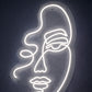 Minimalist Neon Sign Living Room - Abstract Face LED
