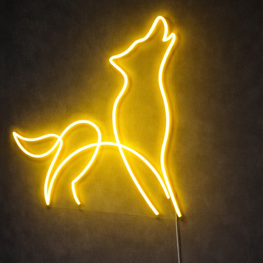 Minimalist Neon Sign Living Room - Howling Wolf LED