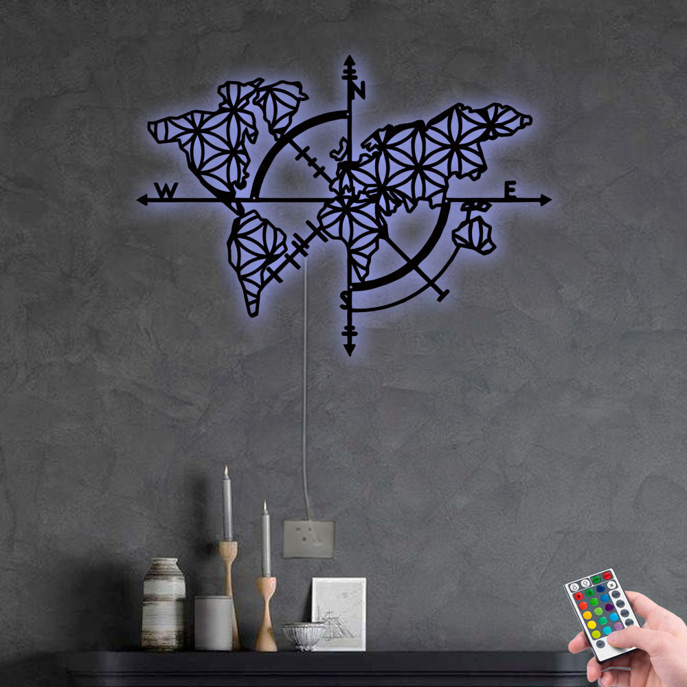 Camping Map Of Life - Led Light Metal - Owls Matrix LTD