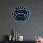 12"x12" Skull Bikers Badge Style - Led Light Metal - Owls Matrix LTD