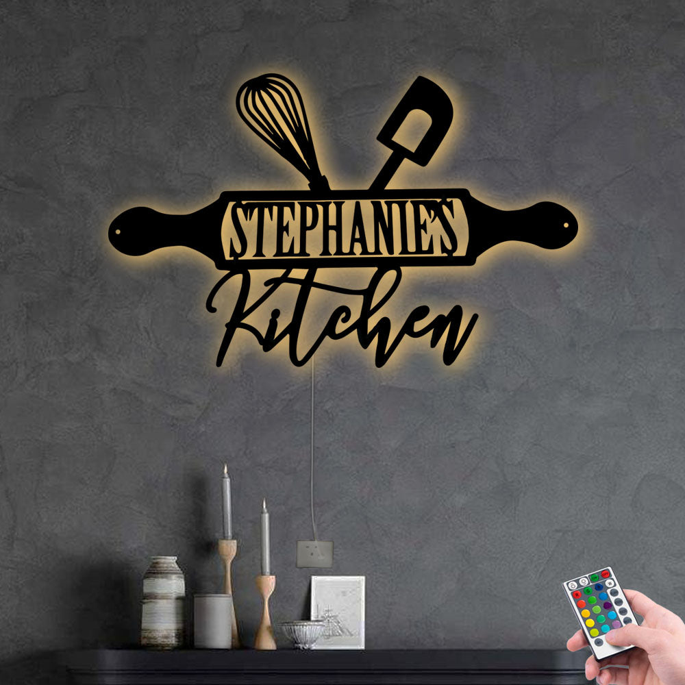 Kitchen Lover Personalized - Led Light Metal - Owls Matrix LTD