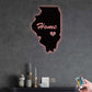 Illinois The Place I Love - Led Light Metal - Owls Matrix LTD