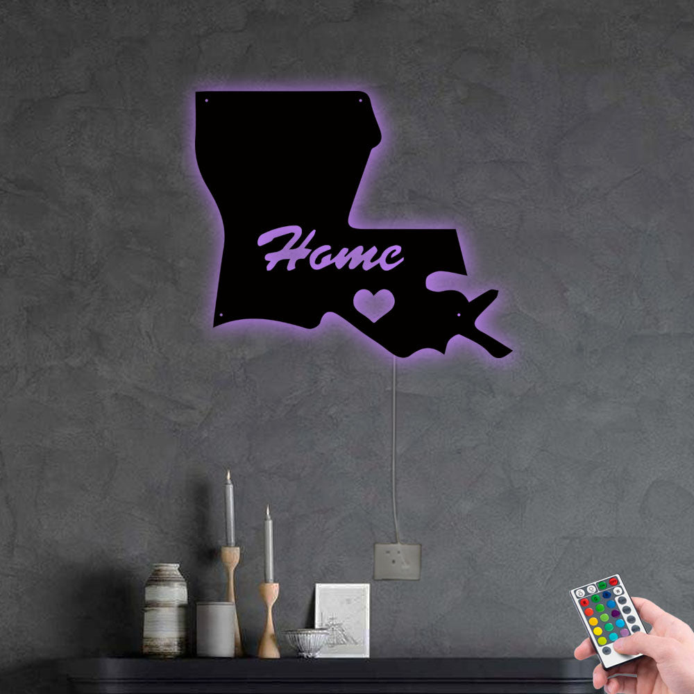 Louisiana Where My Home Is - Led Light Metal - Owls Matrix LTD