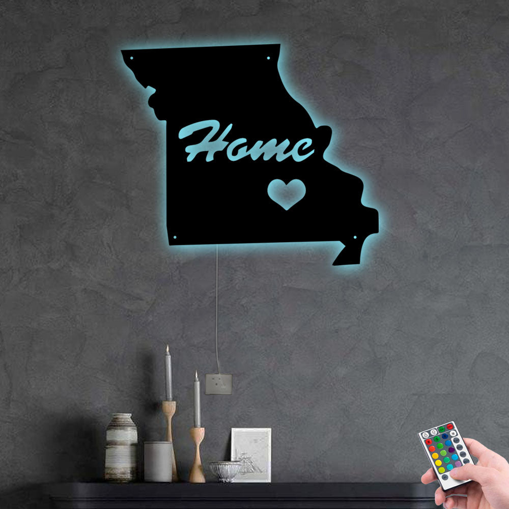 Missouri The Beautiful Place - Led Light Metal - Owls Matrix LTD