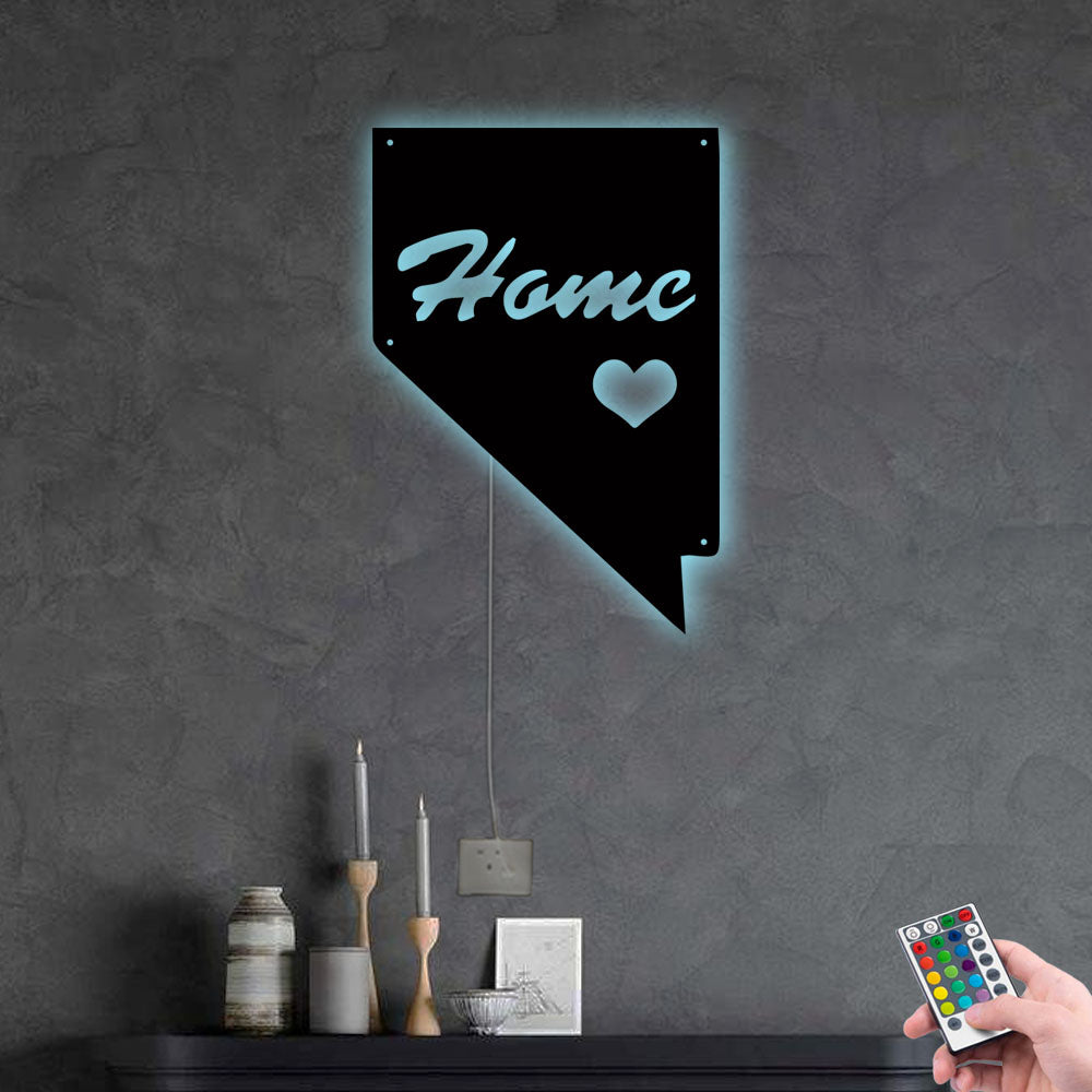 Nevada Home Is Best Place - Led Light Metal - Owls Matrix LTD