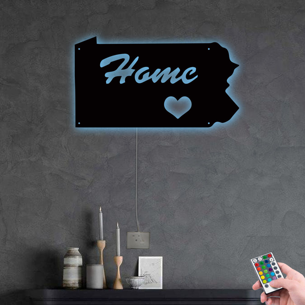 Pennsylvania Love My Hometown - Led Light Metal - Owls Matrix LTD