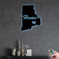 Rhode Island Home Is My Life - Led Light Metal - Owls Matrix LTD