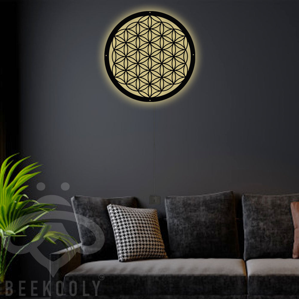 The Flower Of Life Style - Led Light Metal - Owls Matrix LTD
