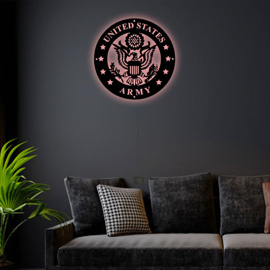 12"x12" US Army Proud About That - Led Light Metal - Owls Matrix LTD