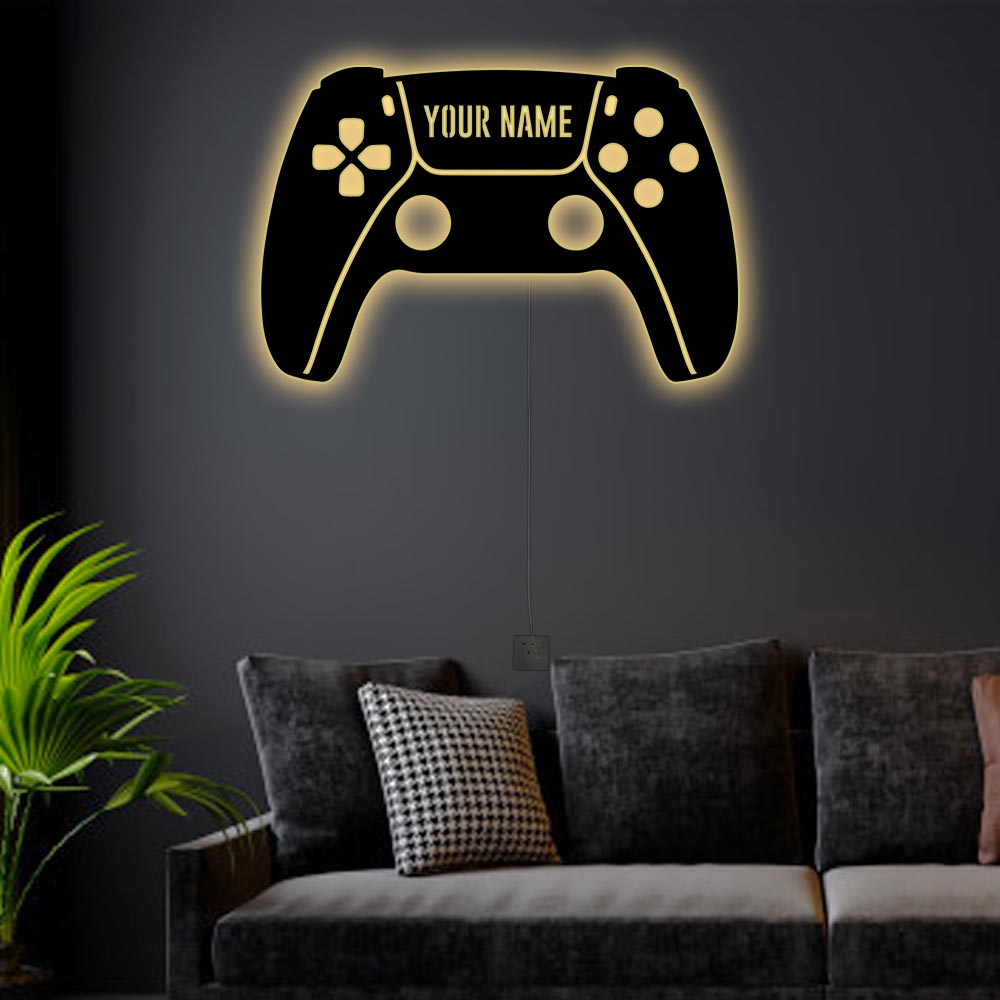 12"x12" Game Love Play Gaming Personalized - Led Light Metal - Owls Matrix LTD