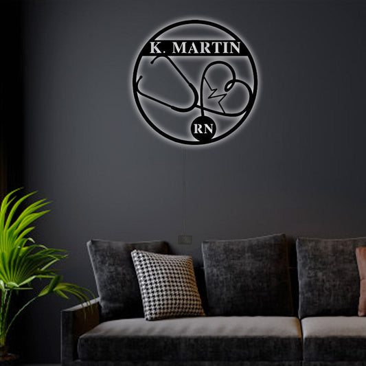 Nurse Protect Your Life Personalized - Led Light Metal - Owls Matrix LTD