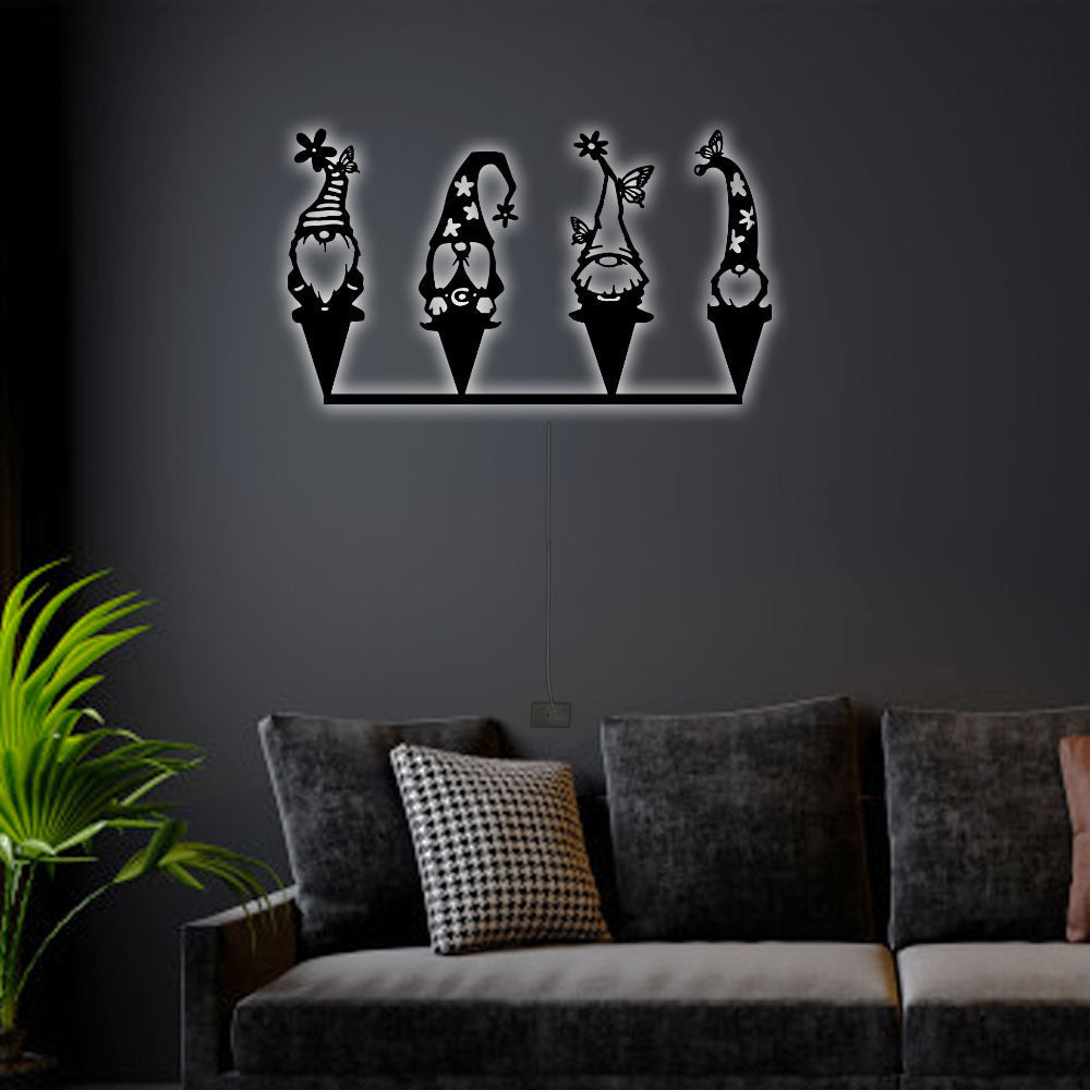 12"x12" Gnomes So Cute Ice Cream - Led Light Metal - Owls Matrix LTD