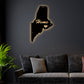 12"x12" Maine Love My Hometown - Led Light Metal - Owls Matrix LTD