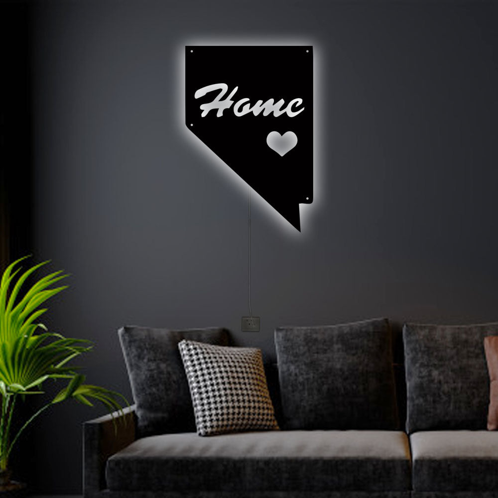 12"x12" Nevada Is My Home - Led Light Metal - Owls Matrix LTD