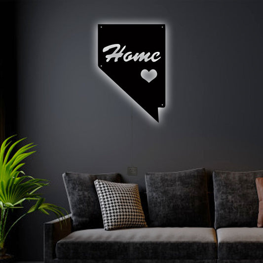 12"x12" Nevada Is My Home - Led Light Metal - Owls Matrix LTD
