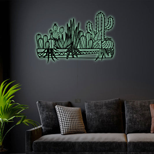 12"x12" Cactus Style - Led Light Metal - Owls Matrix LTD