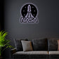 12"x12" Retro Nasa Home Is My Life - Led Light Metal - Owls Matrix LTD
