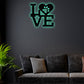 12"x12" Black Dog Paw Love Dog Lover - Led Light Metal - Owls Matrix LTD