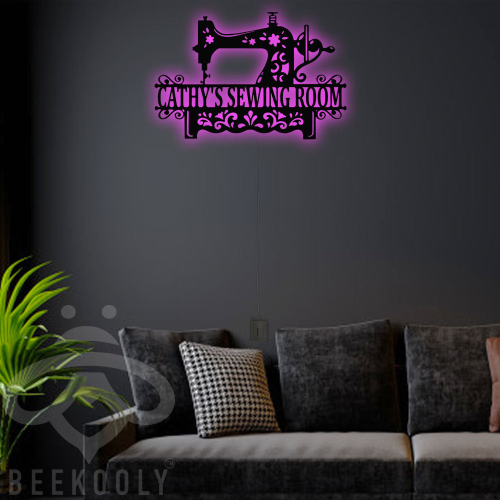 Sewing Is My Hobby Personalized Led Light Metal - Owls Matrix LTD