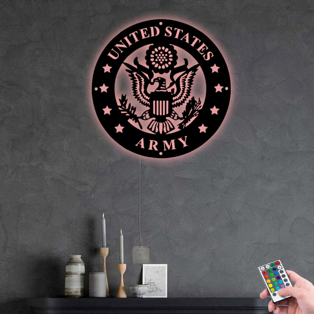 US Army Proud About That - Led Light Metal - Owls Matrix LTD