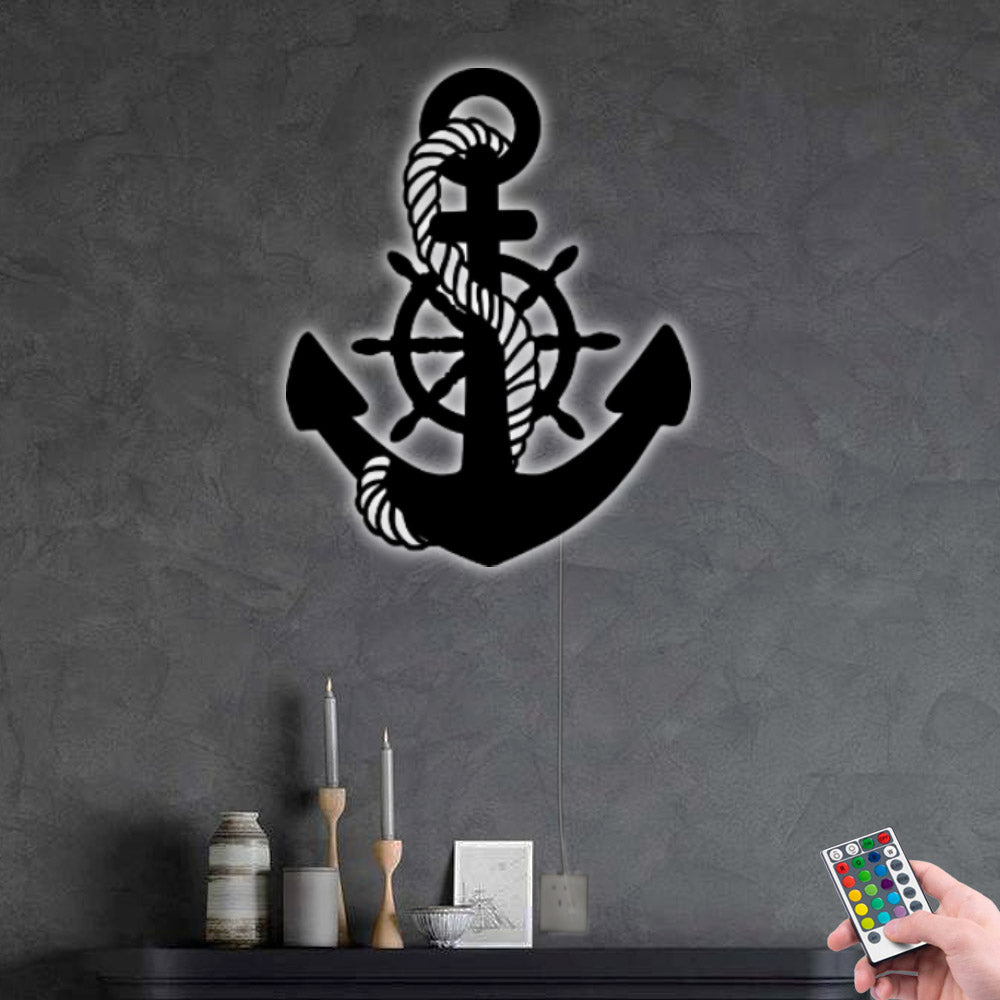 Sailor Nautical Anchor - Led Light Metal - Owls Matrix LTD
