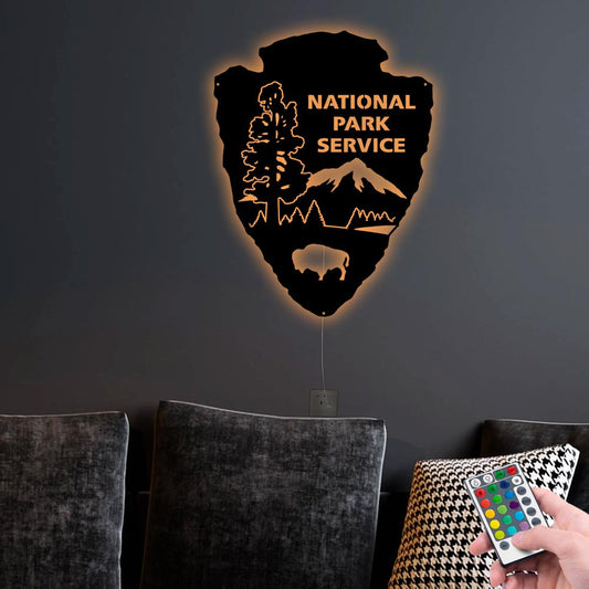 12"x12" National Park Cool Style - Led Light Metal - Owls Matrix LTD