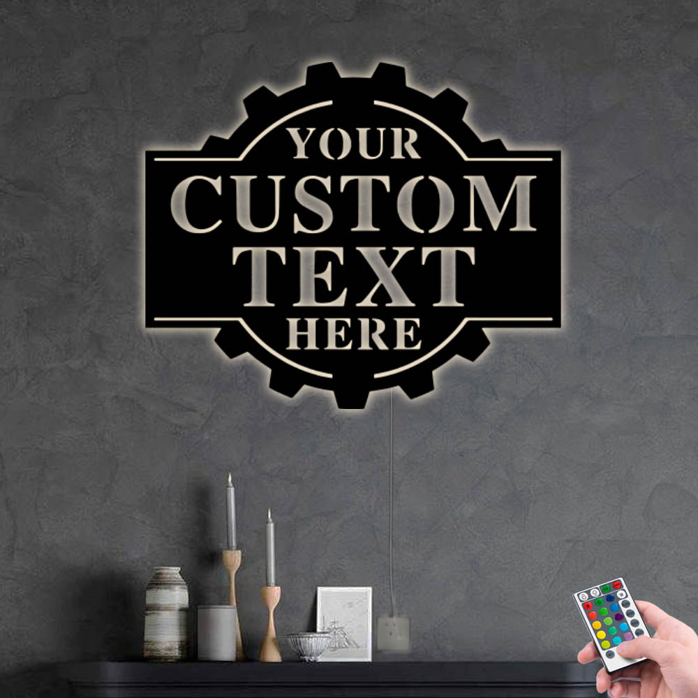 Wheel Man Cave Personalized - Led Light Metal - Owls Matrix LTD