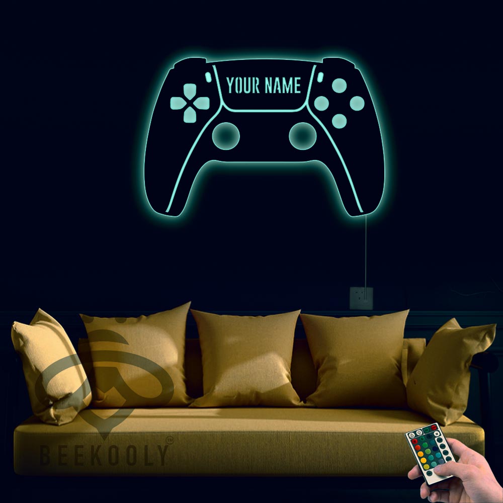 Game Love Play Gaming Personalized - Led Light Metal - Owls Matrix LTD