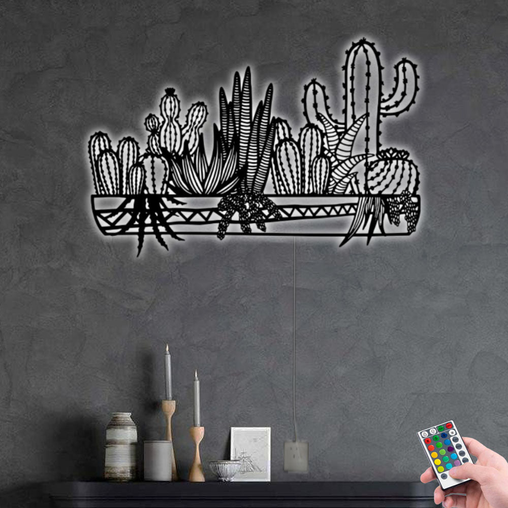 Cactus Style - Led Light Metal - Owls Matrix LTD