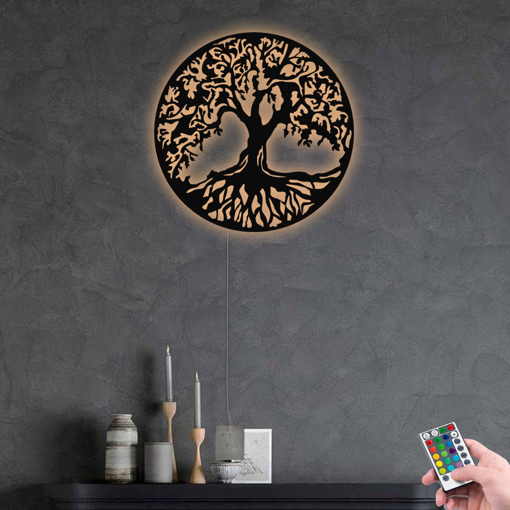 Tree of Life Style - Led Light Metal - Owls Matrix LTD