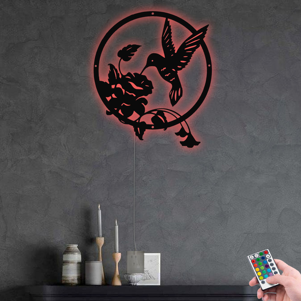 Hummingbird Floral So Lovely - Led Light Metal - Owls Matrix LTD