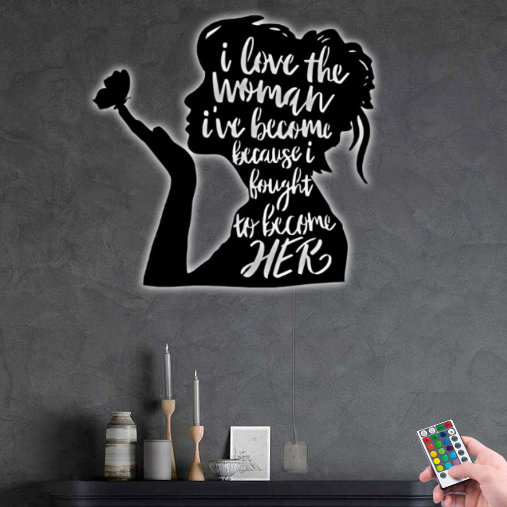 Woman Strong Woman In Life - Led Light Metal - Owls Matrix LTD