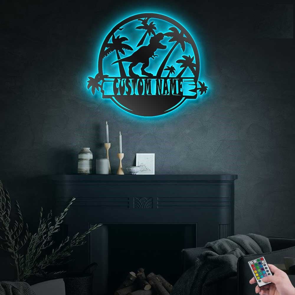 T-rex Tyrannosaurus Dinosaur Style - Led Light Metal - Owls Matrix LTD