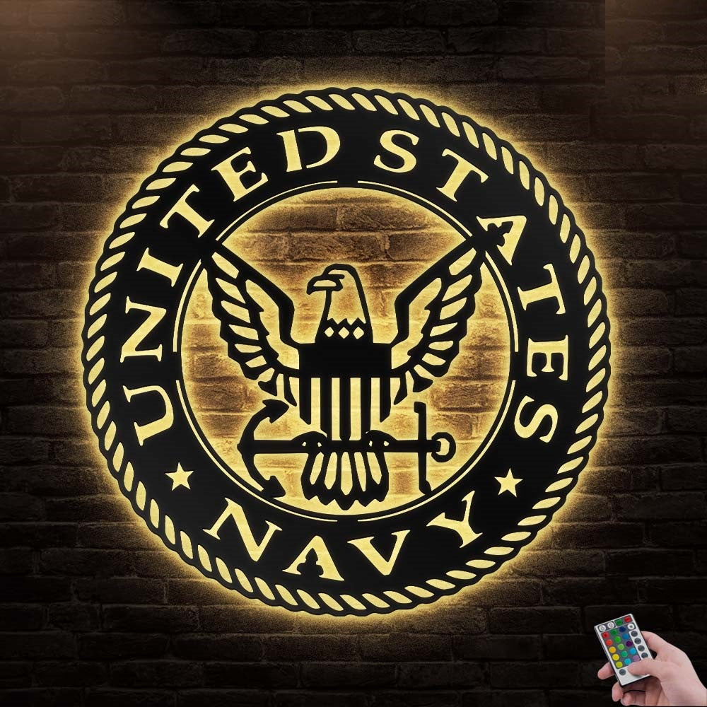 12"x12" US Navy United States - Led Light Metal - Owls Matrix LTD
