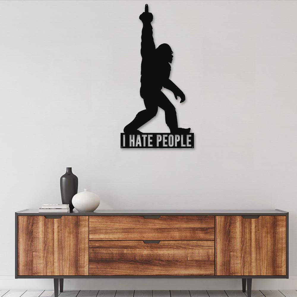 Bigfoot I Hate People - Led Light Metal - Owls Matrix LTD