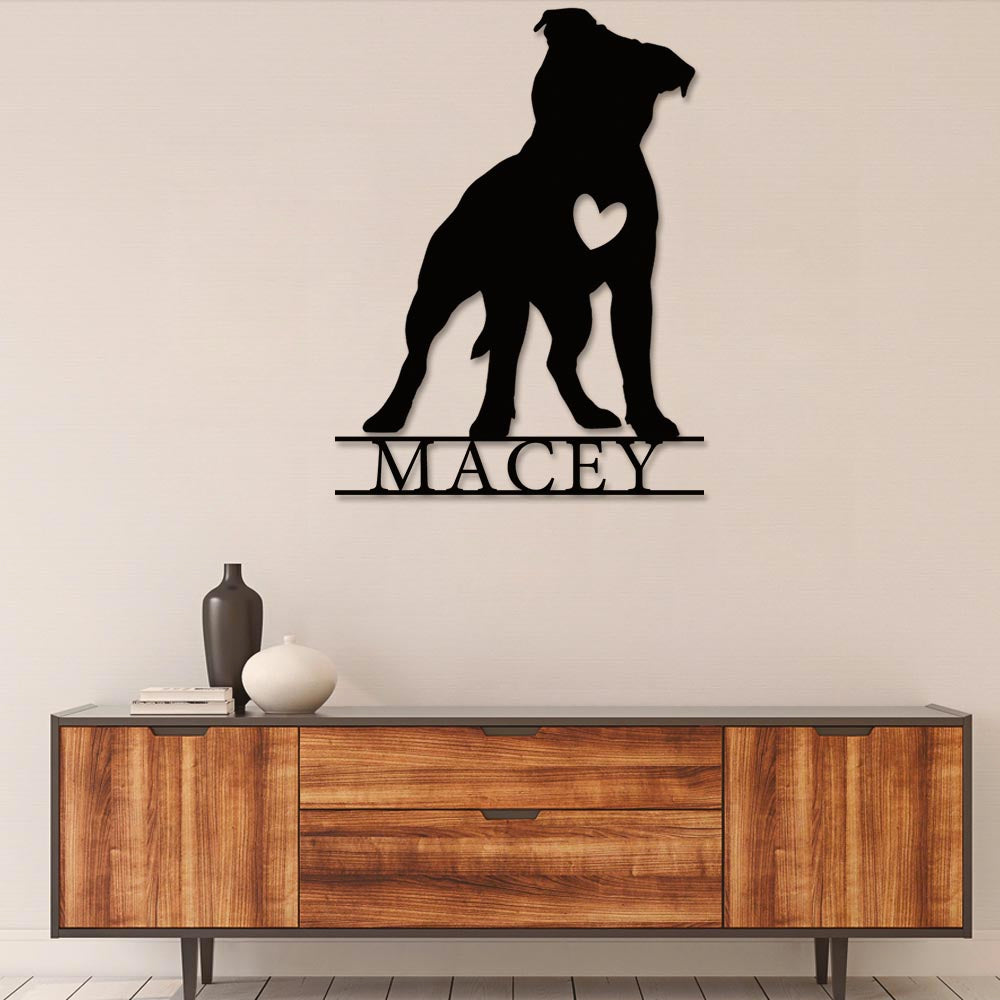 Pitbull Love Dog Style Personalized - Led Light Metal - Owls Matrix LTD