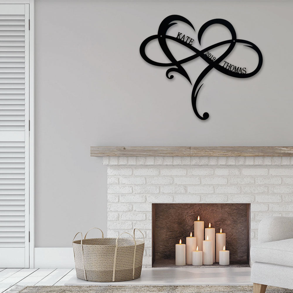 Heart Love My Life Personalized - Led Light Metal - Owls Matrix LTD