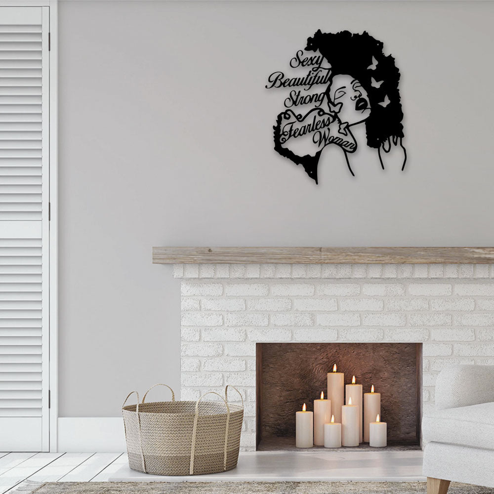 Powerful Woman Sexy Beatiful Strong - Led Light Metal - Owls Matrix LTD