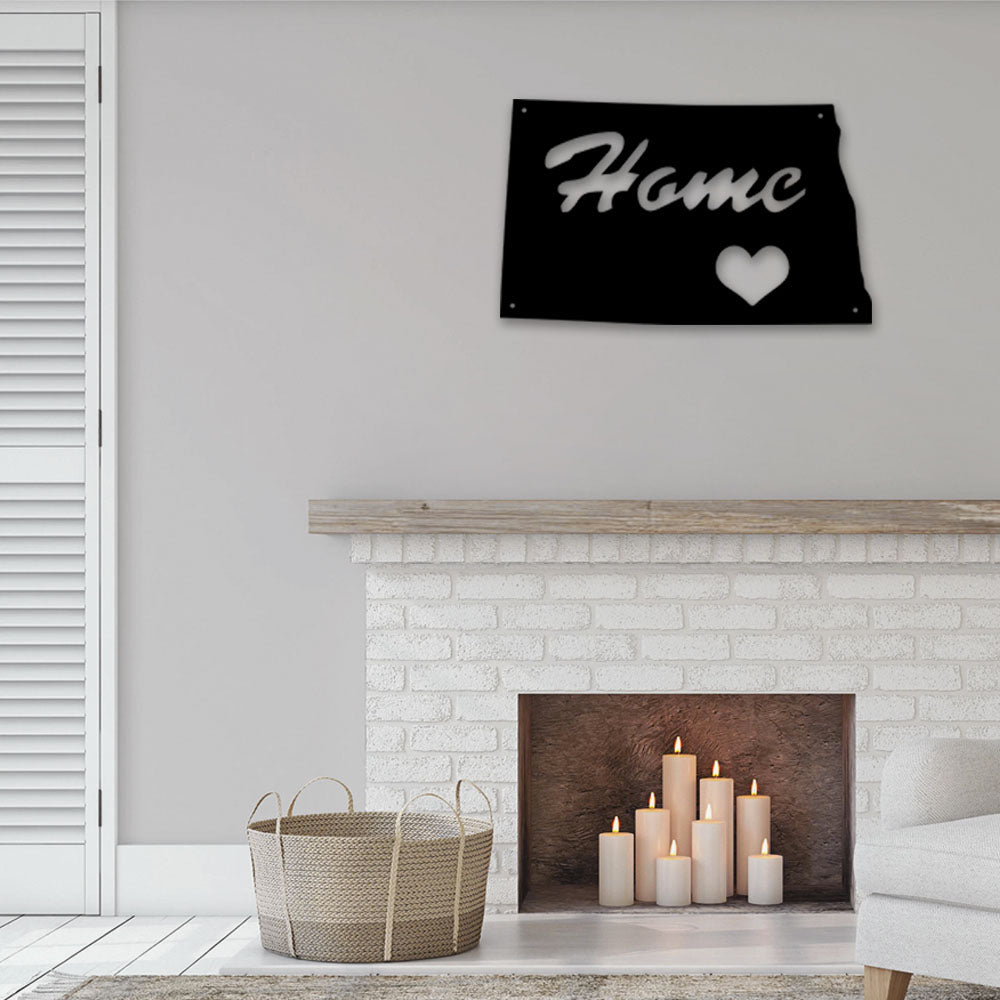 North Dakota Home Is My Love - Led Light Metal - Owls Matrix LTD