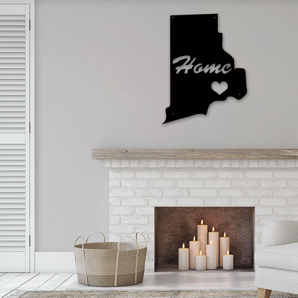 Rhode Island Home Is My Life - Led Light Metal - Owls Matrix LTD