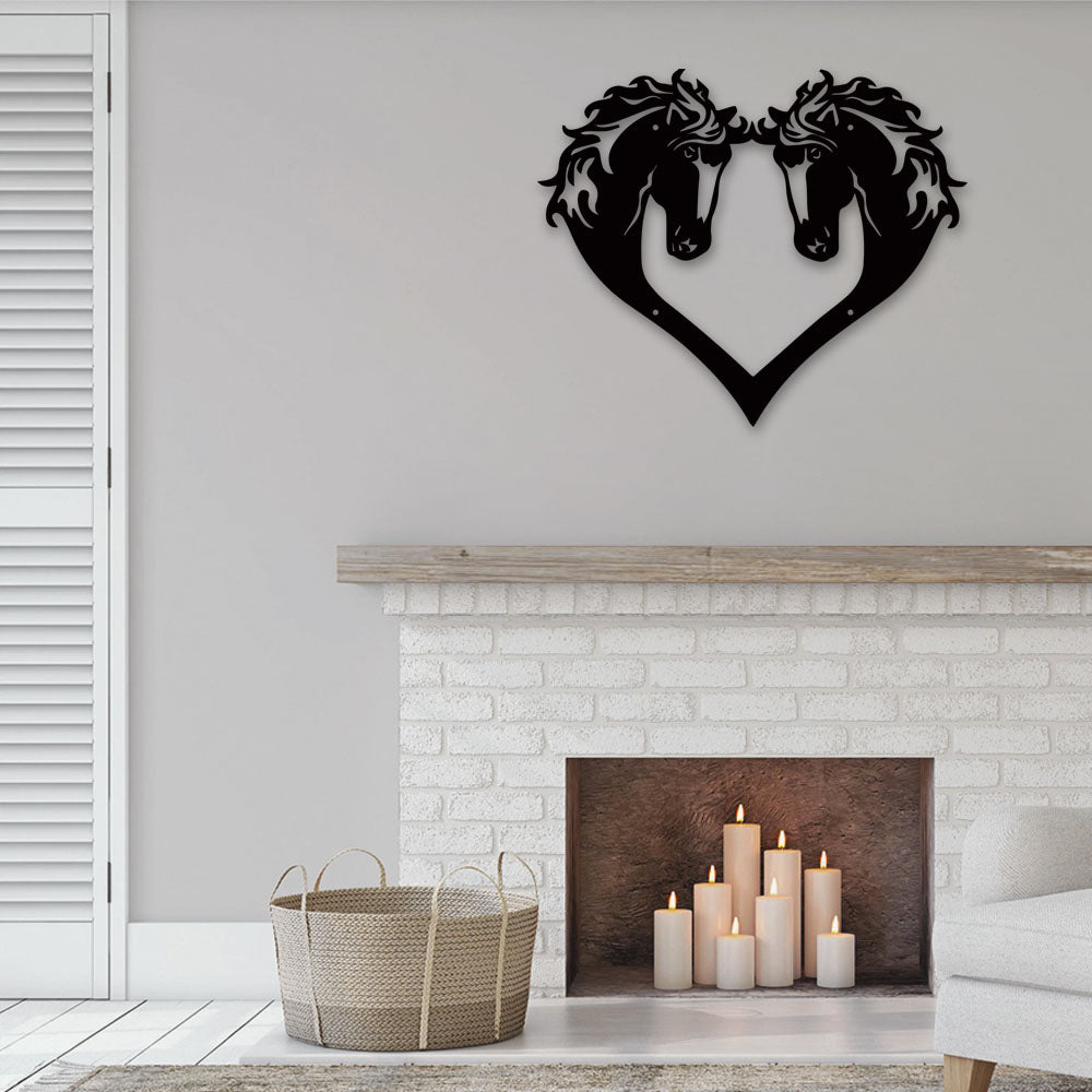 Horses Couple Style Style - Led Light Metal - Owls Matrix LTD