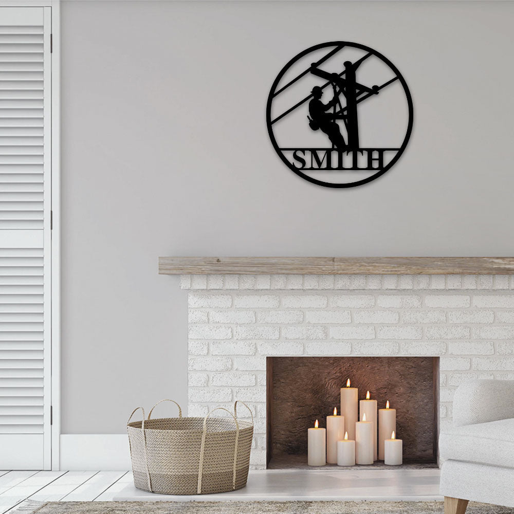 Lineman Personalized - Led Light Metal - Owls Matrix LTD