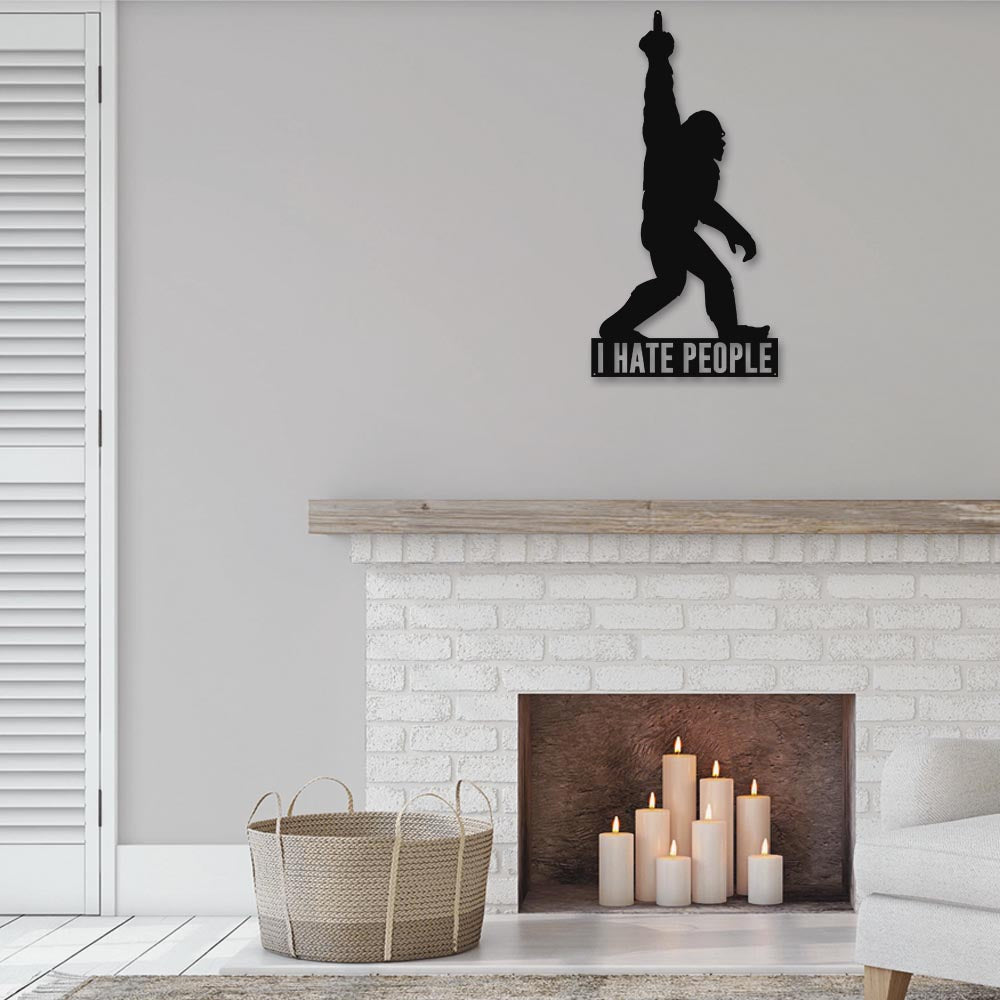 Bigfoot I Hate People - Led Light Metal - Owls Matrix LTD