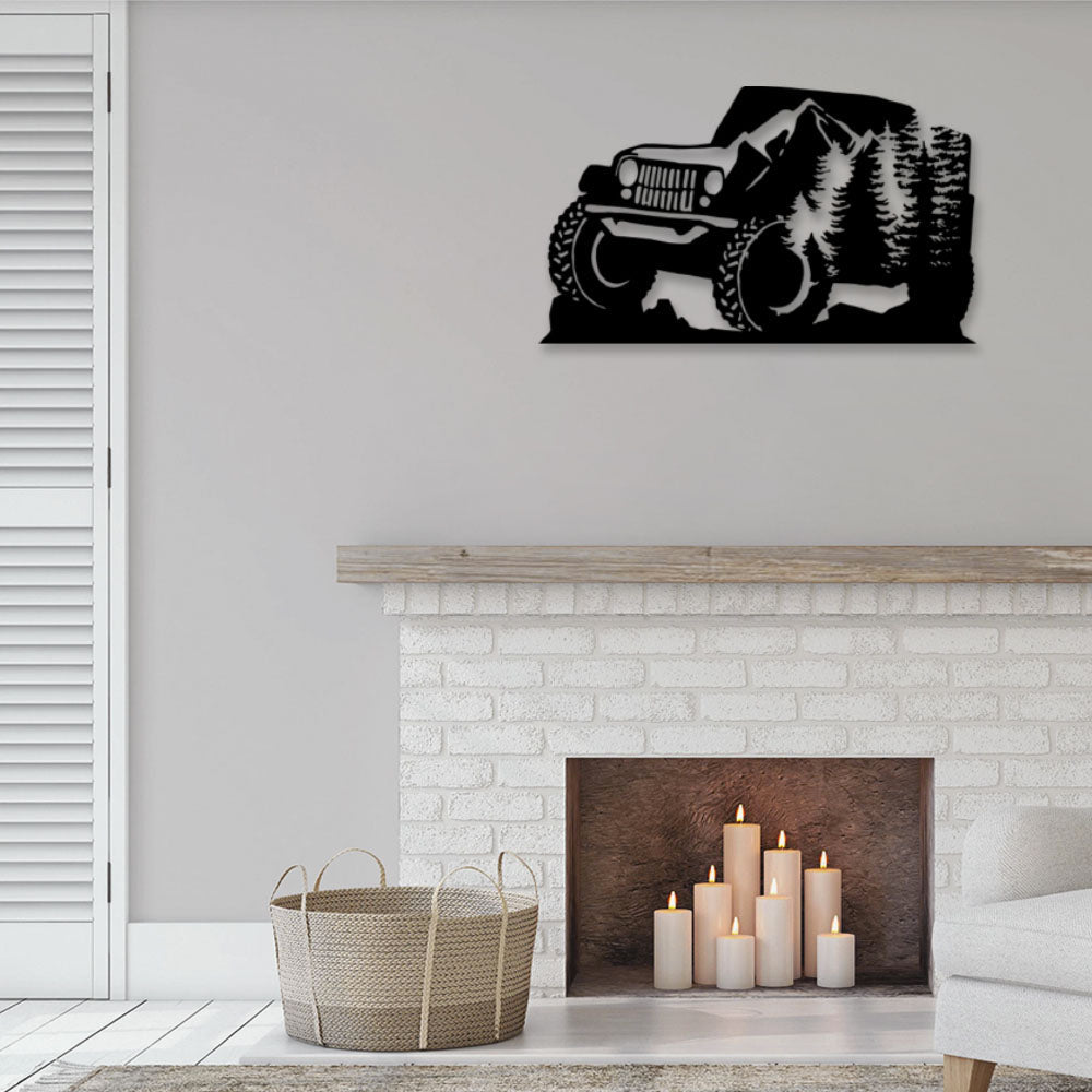 Jeep On The Mountain - Led Light Metal - Owls Matrix LTD